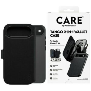 Case CARE by PanzerGlass Feature Tango 2w1 pénztárca tok MagSafe iPhone Airhez fekete