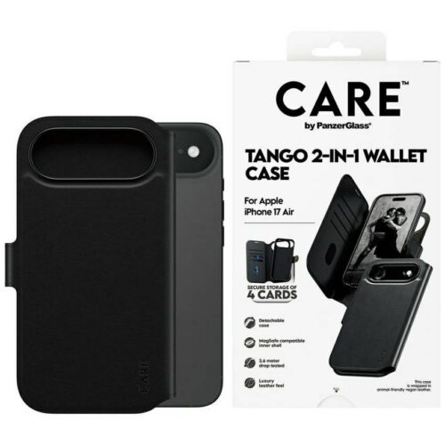 Case CARE by PanzerGlass Feature Tango 2w1 pénztárca tok MagSafe iPhone Airhez fekete