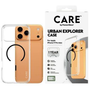 Case CARE by PanzerGlass Flagship Urban Explorer w. Black MagSafe tok iPhone 17 Pro Max átlátszó