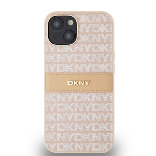DKNY DKHCP14SPRTHSLP Leather Mono Stripe & Metal Logo tok iPhone 14 - rózsaszín - Image 2