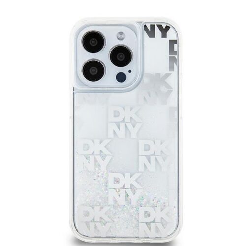 DKNY DKHCP15LLCPEPT Liquid Glitter Multilogo tok iPhone 15 Pro - fehér - Image 2