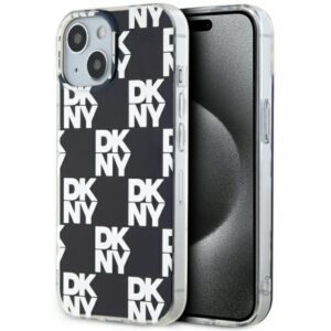DKNY DKHCP15MHDLCEK IML Checkered Mono Pattern tok iPhone 15 Plus - fekete