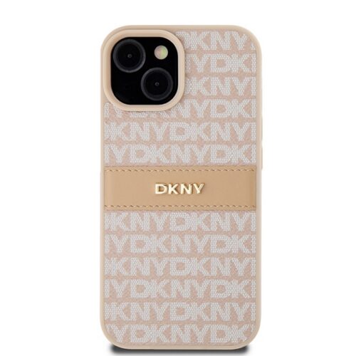 DKNY DKHCP15MPRTHSLP Leather Mono Stripe & Metal Logo Case tok iPhone 15 Plus - rózsaszín - Image 2