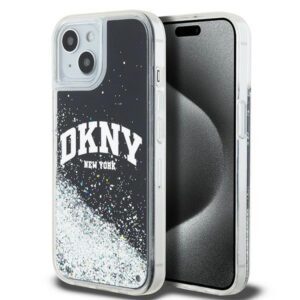 DKNY DKHCP15SLBNAEK Liquid Glitter Big Logo tok iPhone 15 - fekete
