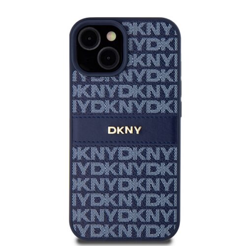 DKNY DKHCP15SPRTHSLB Leather Mono Stripe & Metal Logo tok iPhone 15 - kék - Image 2
