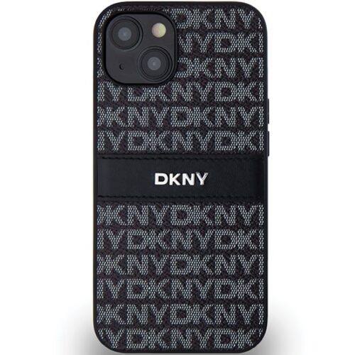 DKNY DKHCP15SPRTHSLK Leather Mono Stripe & Metal Logo tok iPhone 15 - fekete - Image 2