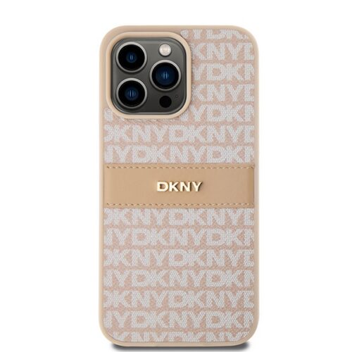 DKNY DKHCP15XPRTHSLP Leather Mono Stripe & Metal Logo tok iPhone 15 Pro Max - rózsaszín - Image 2