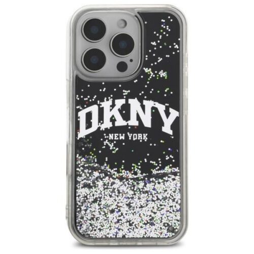DKNY DKHCP16LLBNAEK Liquid Glitter Arch Logo keménytok iPhone 16 Pro - fekete - Image 2