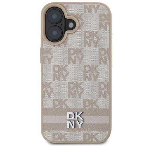 DKNY DKHCP16SPCPTSSP Checkered Pattern & Printed Stripes keménytok iPhone 16 - rózsaszín - Image 2