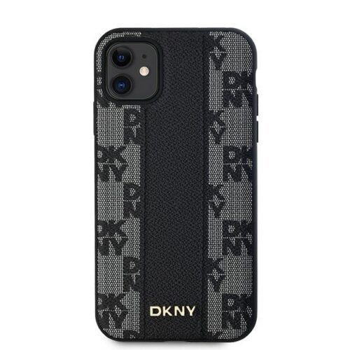 DKNY DKHMN61PCPVSLK Leather Checkered Mono Pattern MagSafe-kompatibilis tok iPhone 11 - fekete - Image 2