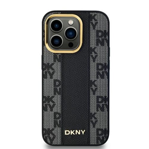 DKNY DKHMP14LPCPVSLK Leather Checkered Mono Pattern MagSafe-kompatibilis tok iPhone 14 Pro - fekete - Image 2