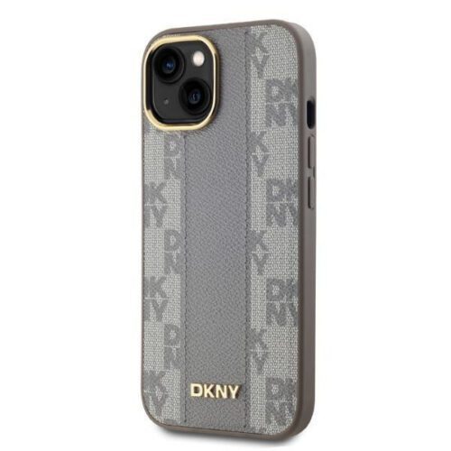 DKNY DKHMP14SPCPVSLE Leather Checkered Mono Pattern MagSafe keménytok iPhone 14 - bézs - Image 2