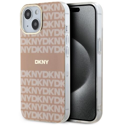 DKNY DKHMP15MHRHSEP IML Mono & Stripe MagSafe-kompatibilis tok iPhone 15 Plus - rózsaszín