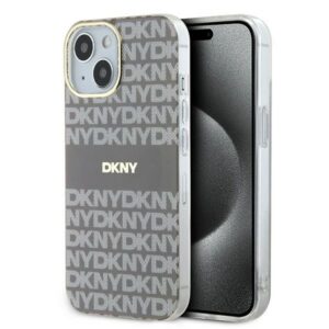 DKNY DKHMP15SHRHSEE IML Mono & Stripe MagSafe-kompatibilis tok iPhone 15 - bézs