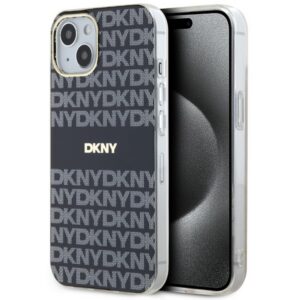 DKNY DKHMP15SHRHSEK IML Mono & Stripe MagSafe-kompatibilis tok iPhone 15 - fekete