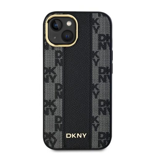DKNY DKHMP15SPCPVSLK Leather Checkered Mono Pattern MagSafe-kompatibilis tok iPhone 15 - fekete - Image 2