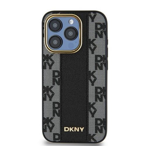 DKNY DKHMP15XPCPVSLK Leather Checkered Mono Pattern MagSafe-kompatibilis tok iPhone 15 Pro Max - fekete - Image 2