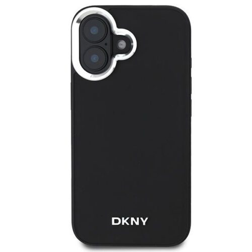 DKNY DKHMP16SPSCMCLK Plain Silver Logo MagSafe keménytok iPhone 16 - fekete - Image 2