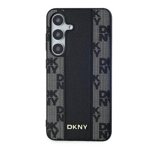 DKNY DKHMS24SPCPVSLK Leather Checkered Mono Pattern MagSafe-kompatibilis tok Samsung Galaxy S24 - fekete - Image 2