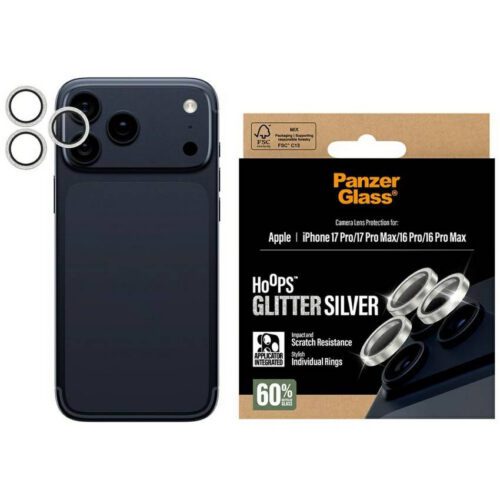 Edzett üveg lencsevédő PanzerGlass Hoops Glitter az iPhone 17 Pro / 17 Pro Max / 16 Pro készülékhez