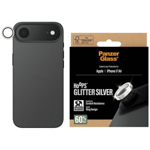 Edzett üveg lencsevédő PanzerGlass Hoops Glitter do iPhone Air srebrny