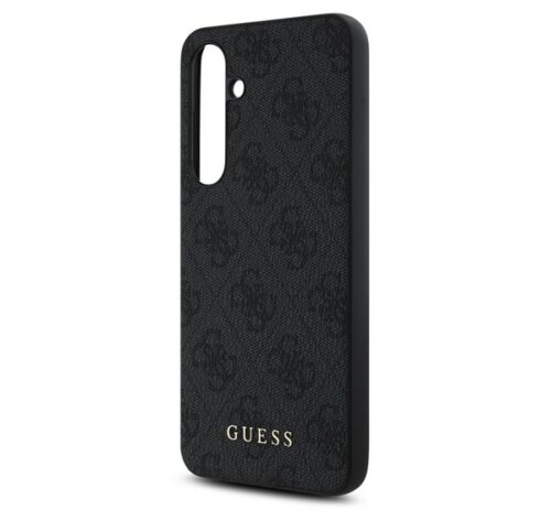 GUESS 4G METAL GOLD LOGO műanyag telefonvédő (textil hátlap) SÖTÉTSZÜRKE Samsung Galaxy S24 FE (SM-S721)