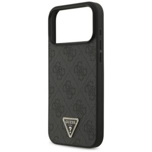 GUESS LEATHER 4G TRIANGLE STRASS MAGSAFE szilikon telefonvédő (bőr hatású hátlap