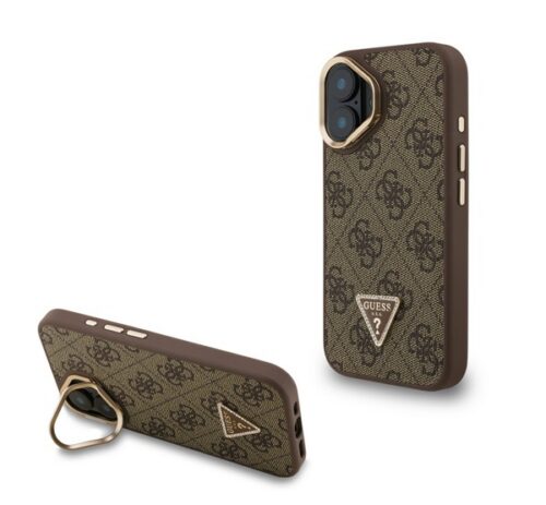 GUESS PU 4G STRASS TRIANGLE LOGO STAND műanyag telefonvédő (ütésállóság