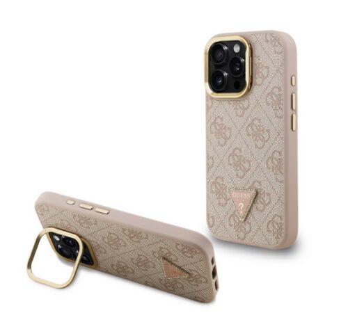 GUESS PU 4G STRASS TRIANGLE LOGO STAND műanyag telefonvédő (ütésállóság