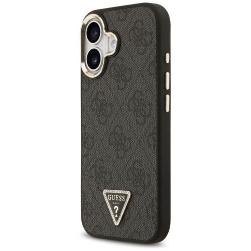 GUESS tok IPHONE 17 kompatibilis MagSafe GUHMP17SP4GTDGMK (4G PU W / háromszög logó) arany fekete