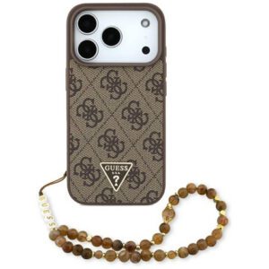 Guess 4G Strap háromszög logó MagSafe tok iPhone 17 Pro barna
