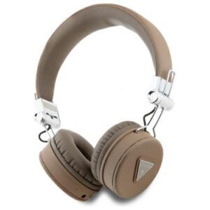 Guess GUBH70PGTSPSW Grained Classic Round Shape bluetooth vezeték nélküli fejhallgató ENC - barna