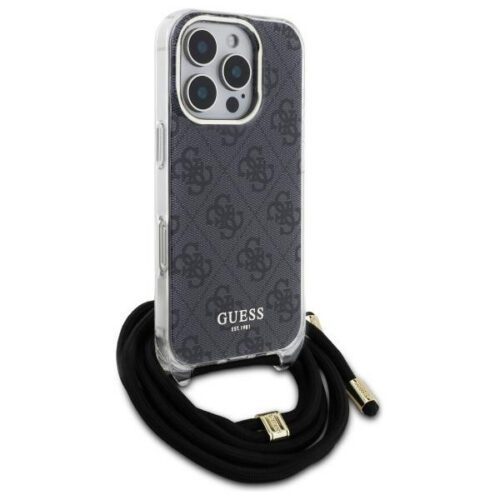 Guess GUHCP16LHC4SEK Crossbody Cord 4G Print keménytok iPhone 16 Pro - fekete - Image 2