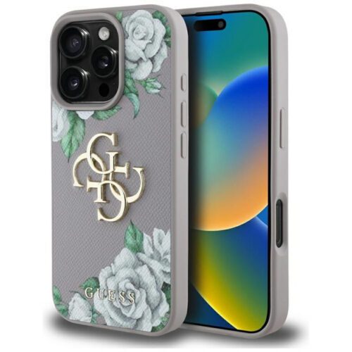 Guess GUHCP16LPGROP4MU Grained Roses Big 4G Logo tok iPhone 16 Pro - fáradt lila