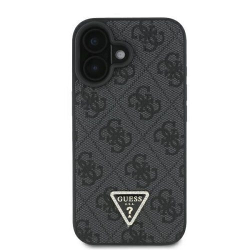 Guess GUHCP16SP4TDSCPK Leather Metal Logo Strass Crossbody keménytok iPhone 16 - fekete - Image 2