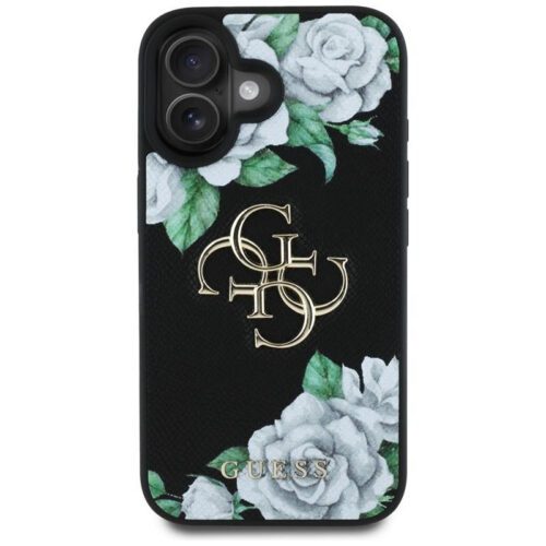 Guess GUHCP16SPGROP4MK Grained Roses Big 4G Logo tok iPhone 16 - fekete - Image 2