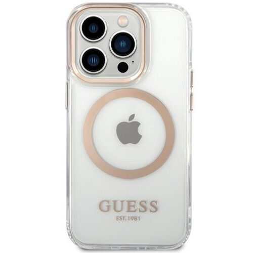 Guess GUHMP15XHTRMD Metal Outline MagSafe-kompatibilis tok iPhone 15 Pro Max - arany színű - Image 2