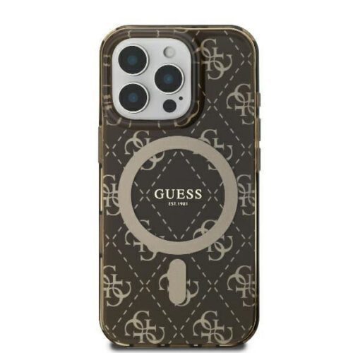 Guess GUHMP16LH4DTEW IML 4G Background MagSafe keménytok iPhone 16 Pro - barna - Image 2