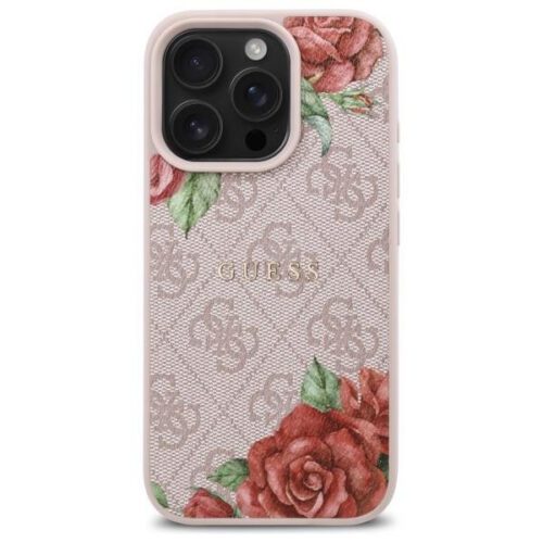 Guess GUHMP16LP4ROPEMCP 4G Flowers Print MagSafe-kompatibilis tok iPhone 16 Pro - rózsaszín - Image 2