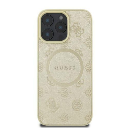 Guess GUHMP16LPSAPSMED MagSafe Safiano Peony Classic Logo keménytok iPhone 16 Pro - arany színű - Image 2