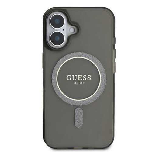 Guess GUHMP16MHFGEREK IML Glitter Circle MagSafe-kompatibilis keménytok iPhone 16 Plus - fekete - Image 2