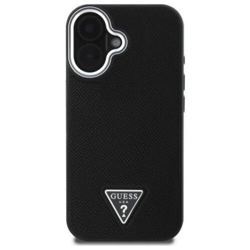 Guess GUHMP16MPGTSPSK Grained Triangle MagSafe-kompatibilis keménytok iPhone 16 Plus - fekete - Image 2