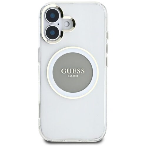 Guess GUHMP16SHTDRCEDG IML Metal Colored Circle Classic Logo MagSafe-kompatibilis tok iPhone 16 - szürke - Image 2
