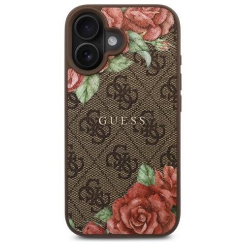 Guess GUHMP16SP4ROPEMCW 4G Flowers Print MagSafe-kompatibilis tok iPhone 16 - barna - Image 2