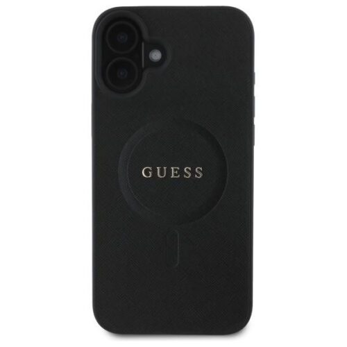 Guess GUHMP16SPSAHMCK Saffiano Classic Logo MagSafe-kompatibilis keménytok iPhone 16 - fekete - Image 2