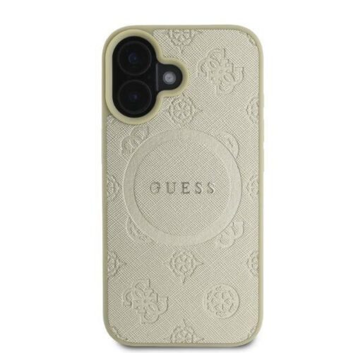 Guess GUHMP16SPSAPSMED MagSafe Safiano Peony Classic Logo keménytok iPhone 16 - arany színű - Image 2