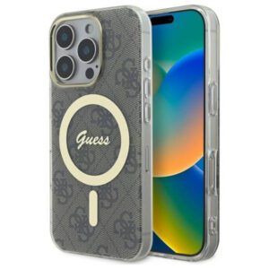 Guess GUHMP16XH4STW iPhone 16 Pro Max 6.9" barna keménytok IML 4G MagSafe