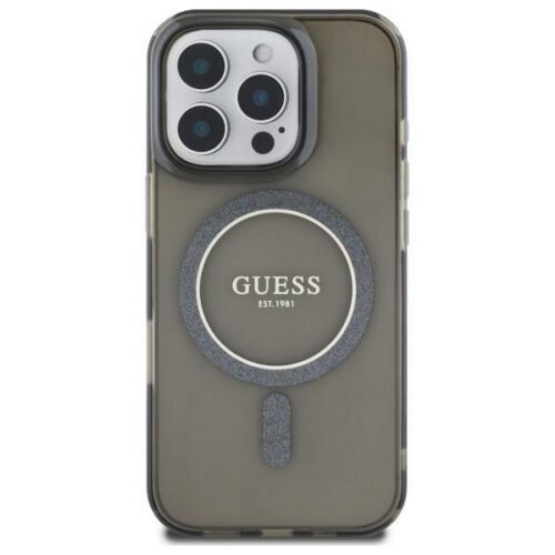 Guess GUHMP16XHFGEREK IML Glitter Circle MagSafe-kompatibilis keménytok iPhone 16 Pro Max - fekete - Image 2