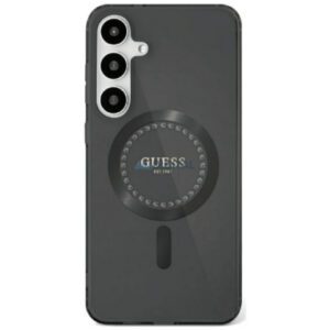 Guess GUHMS25SPFTDTEK IML Rhinestones MagSafe-kompatibilis tok Samsung Galaxy S25 - fekete