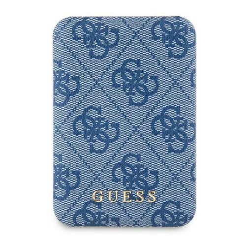Guess GUPB5FP4EMGB 4G Leather Metal Logo MagSafe powerbank 15W 5000mAh - kék